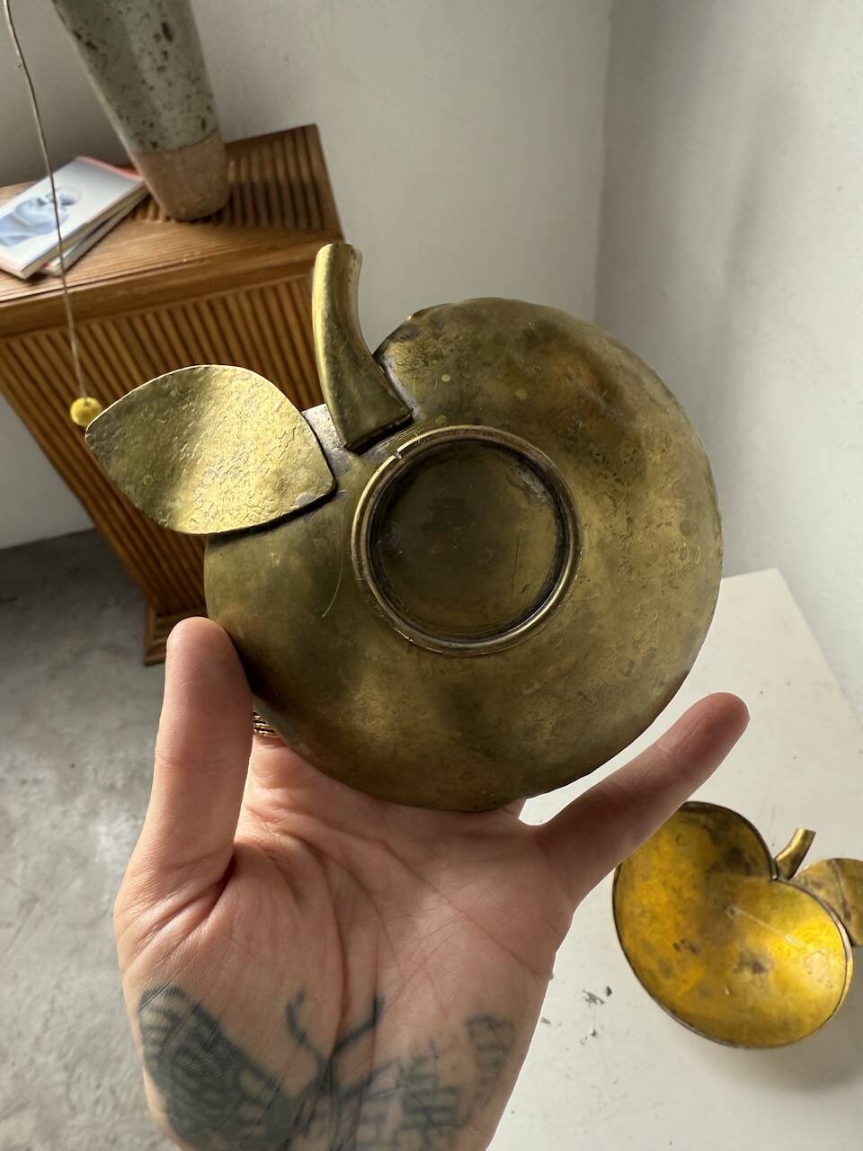 Brass "apple" pocket watch