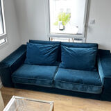 Canapé Home Spirit Chamonix velours bleu