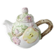 Vintage Ceramic Teapot Tisane Barbotine Apple Apple Tree