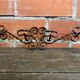 Vintage Wall Coat Rack with 4 Black Wrought Iron Heart-Shaped Hooks