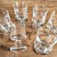 set of 6 vintage stemmed glasses