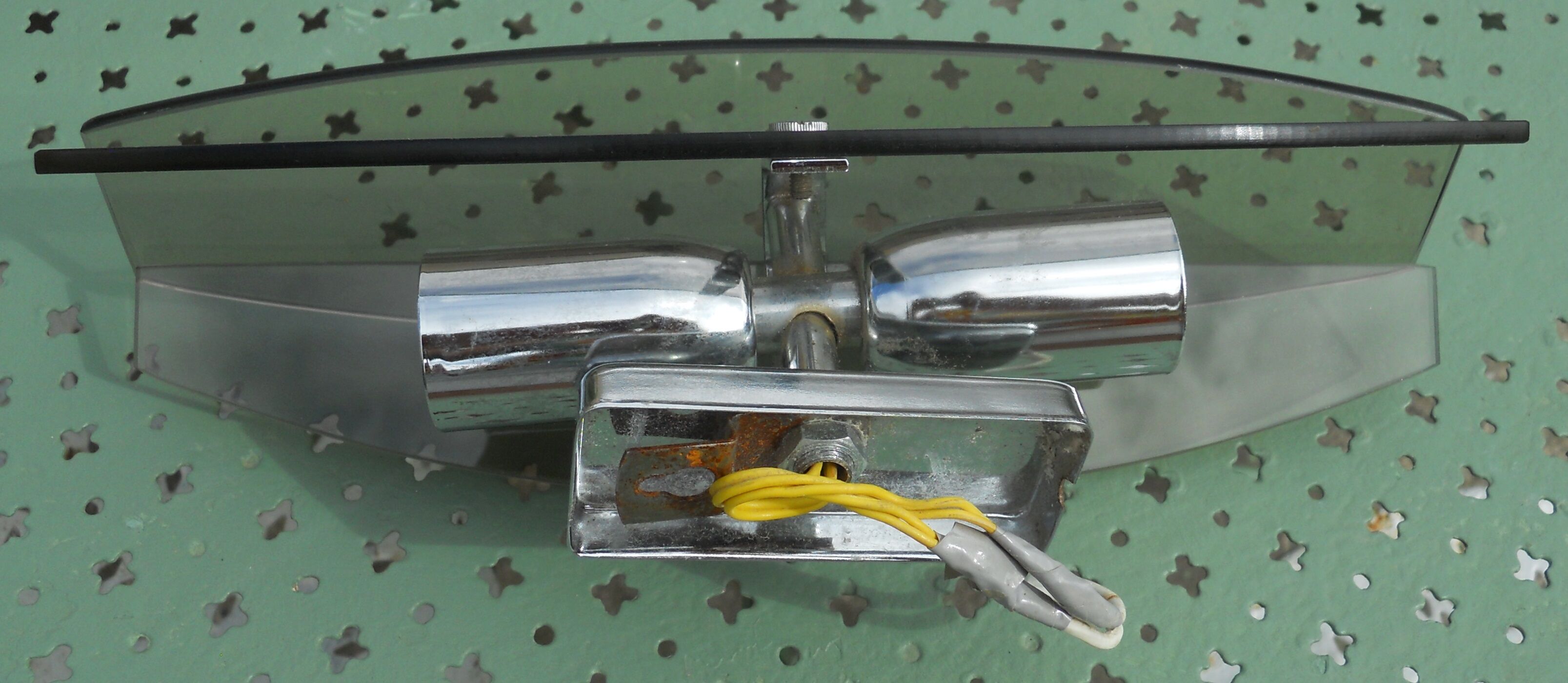 Wall light vintage glass smokes metal chrome