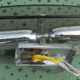 Wall light vintage glass smokes metal chrome