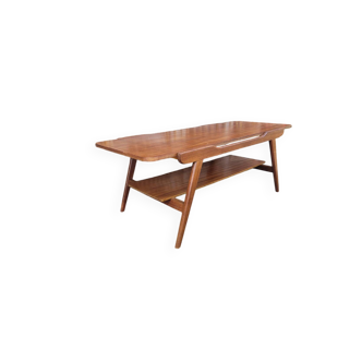 Table basse scandinave vintage à double plateaux