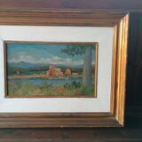 Peinture de paysage Arnaccio Pise années 1950 Ferruccio Rosini (Livourne 1932-2021)