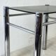 Vintage 70's chrome and smoked glass side table