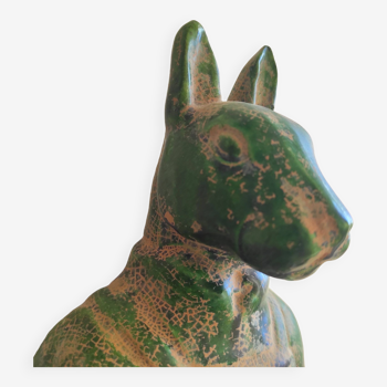 Animal of the Chinese zodiac: the Rabbit, 41 cm terracotta with green glaze