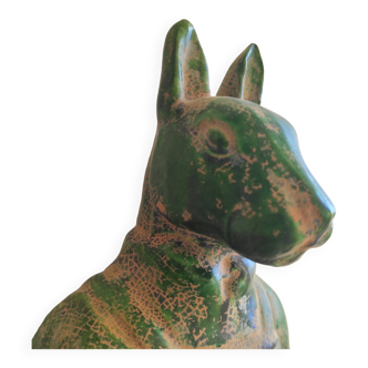 Animal of the Chinese zodiac: the Rabbit, 41 cm terracotta with green glaze