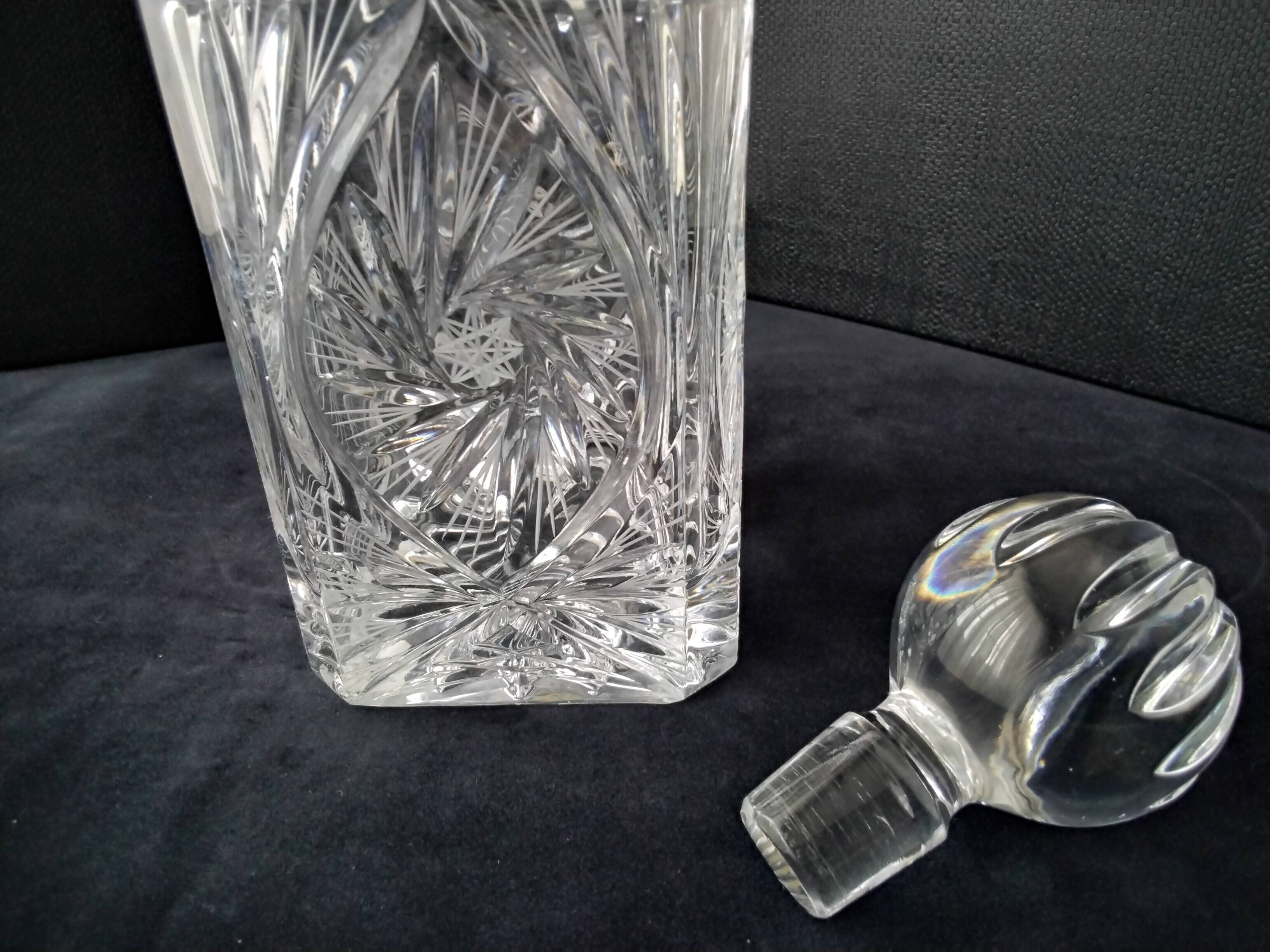 Bohemian crystal whiskey decanter