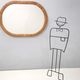 Oval Vintage Wall Mirror with Ash Root Frame, Italy