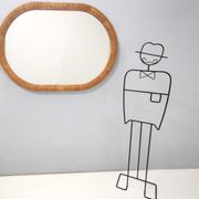 Oval Vintage Wall Mirror with Ash Root Frame, Italy