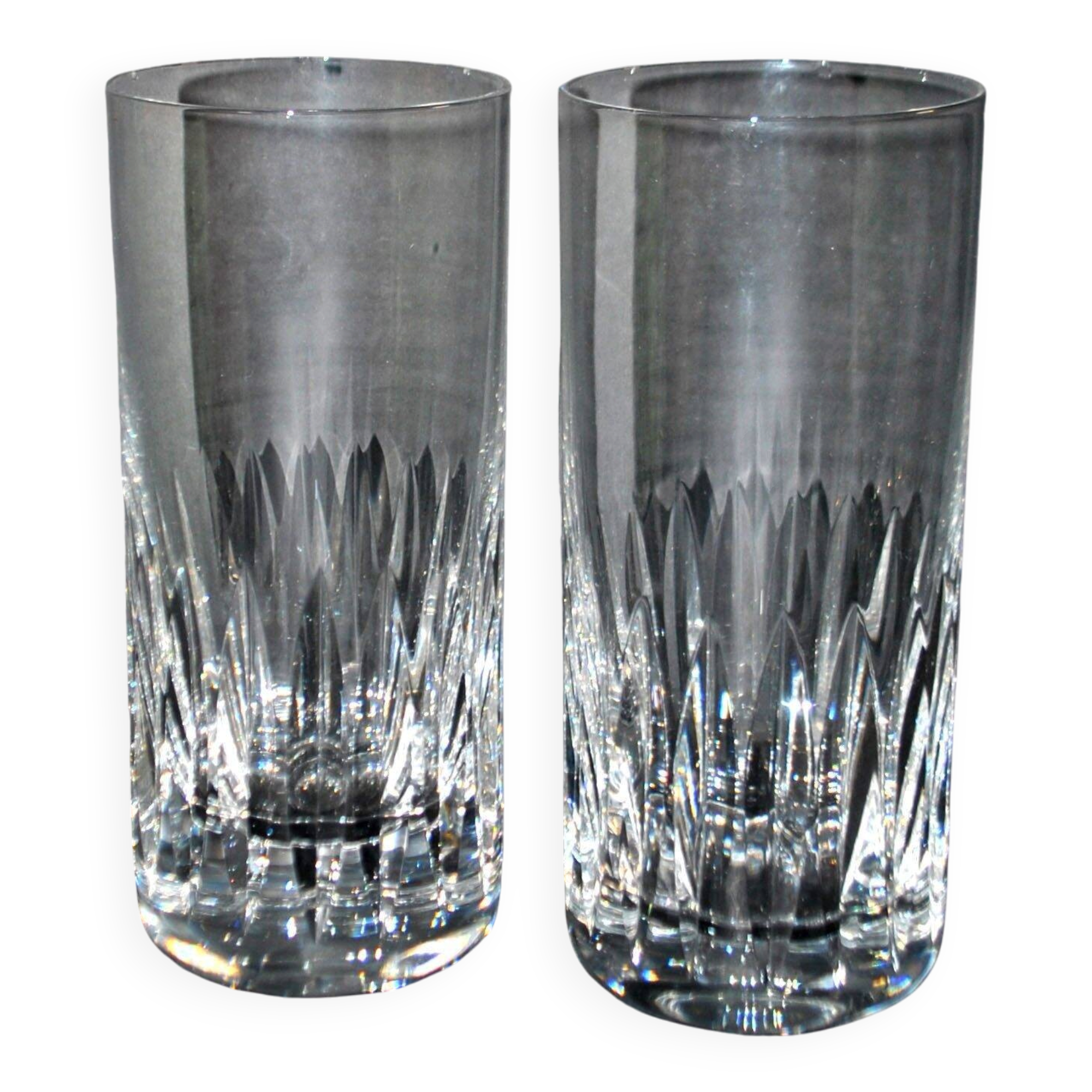 Saint-louis set of 2 juice or whisky long drink glasses avignon in cut crystal for bar