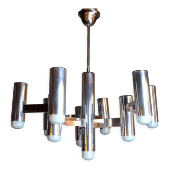 Lustre Maison Sciolari pour Boulanger, 10 feux, Italie, 1970