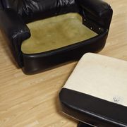 Orchidée leather armchair by Michel Cadestin for Airborne, France 1970's