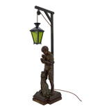 Lamp "La Bonne Soupe" by Victor Rousseau, Art Nouveau, circa 1900