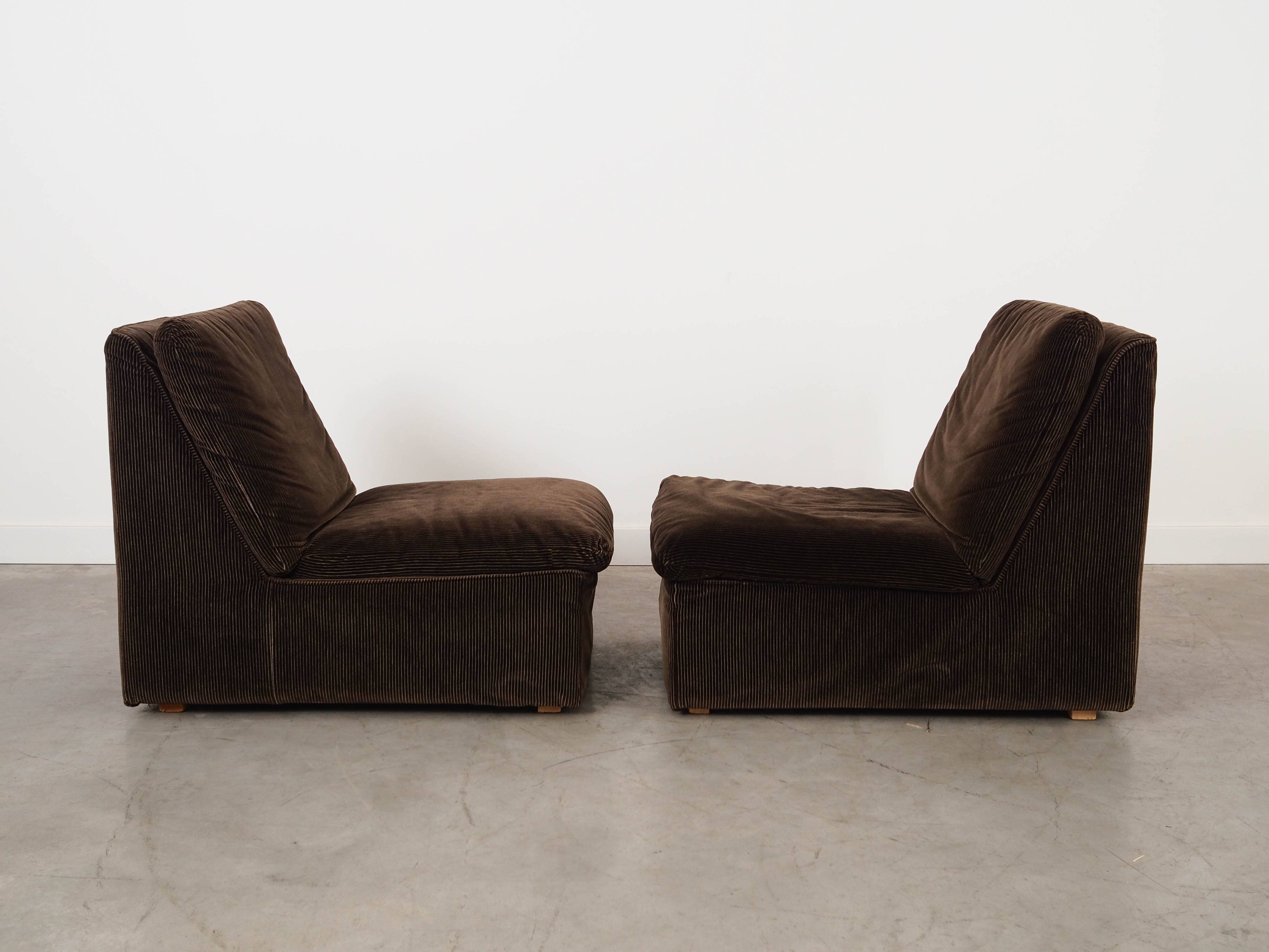 Brown modular sofa, Italian design, 1970s, manufactured by Busnelli