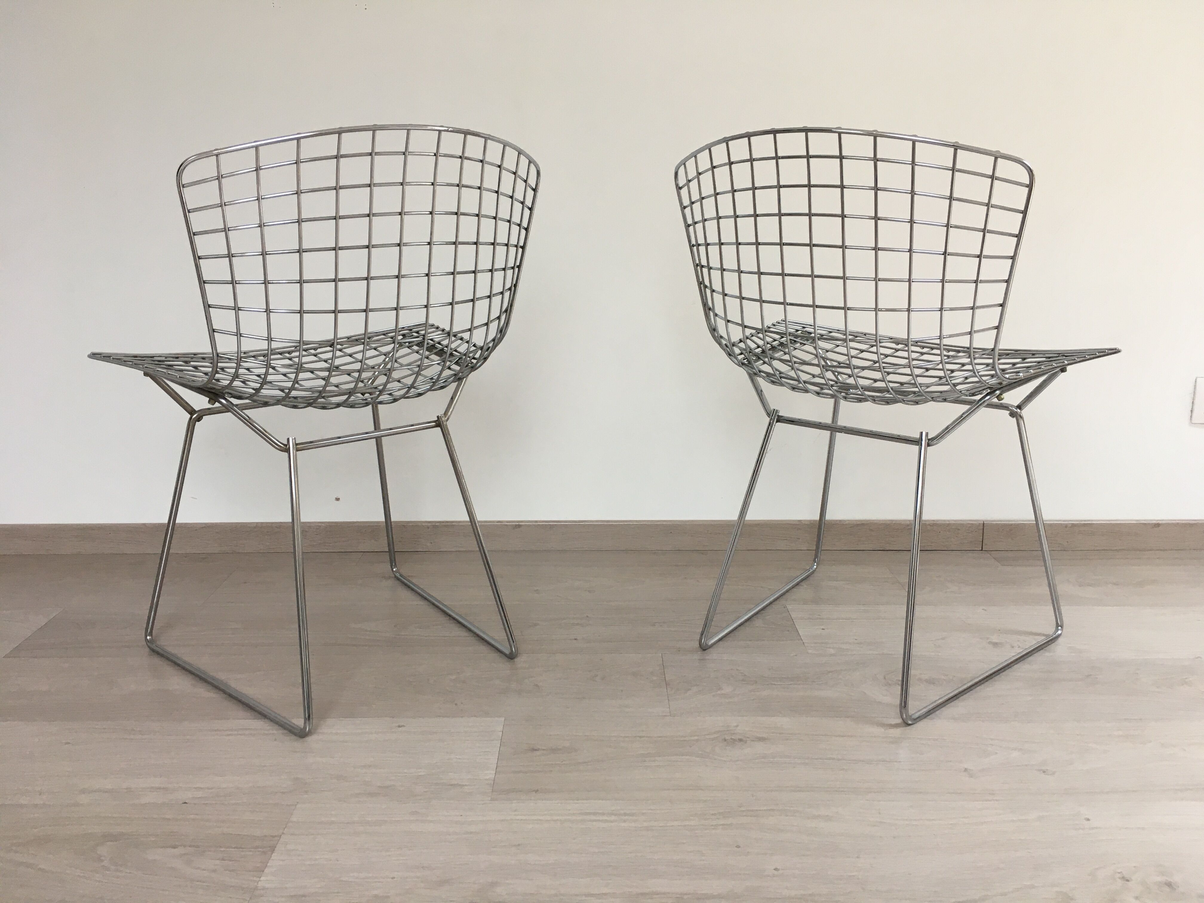 Set of chairs wire Harry Bertoia editions Knoll original 70s