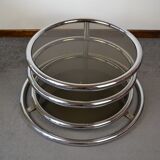 Vintage coffee table with 70s swivel trays
