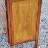 Chest of drawers of the 50s in golden oak compass feet 4 drawers