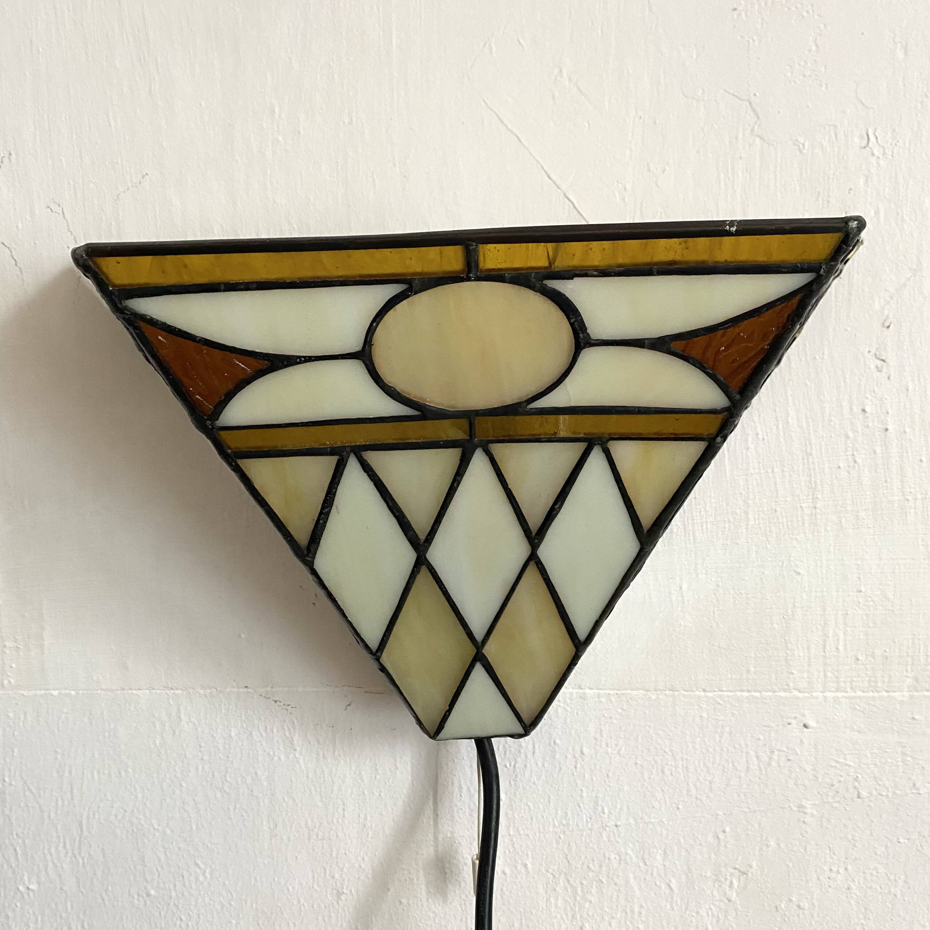 Art Deco style stained glass wall light