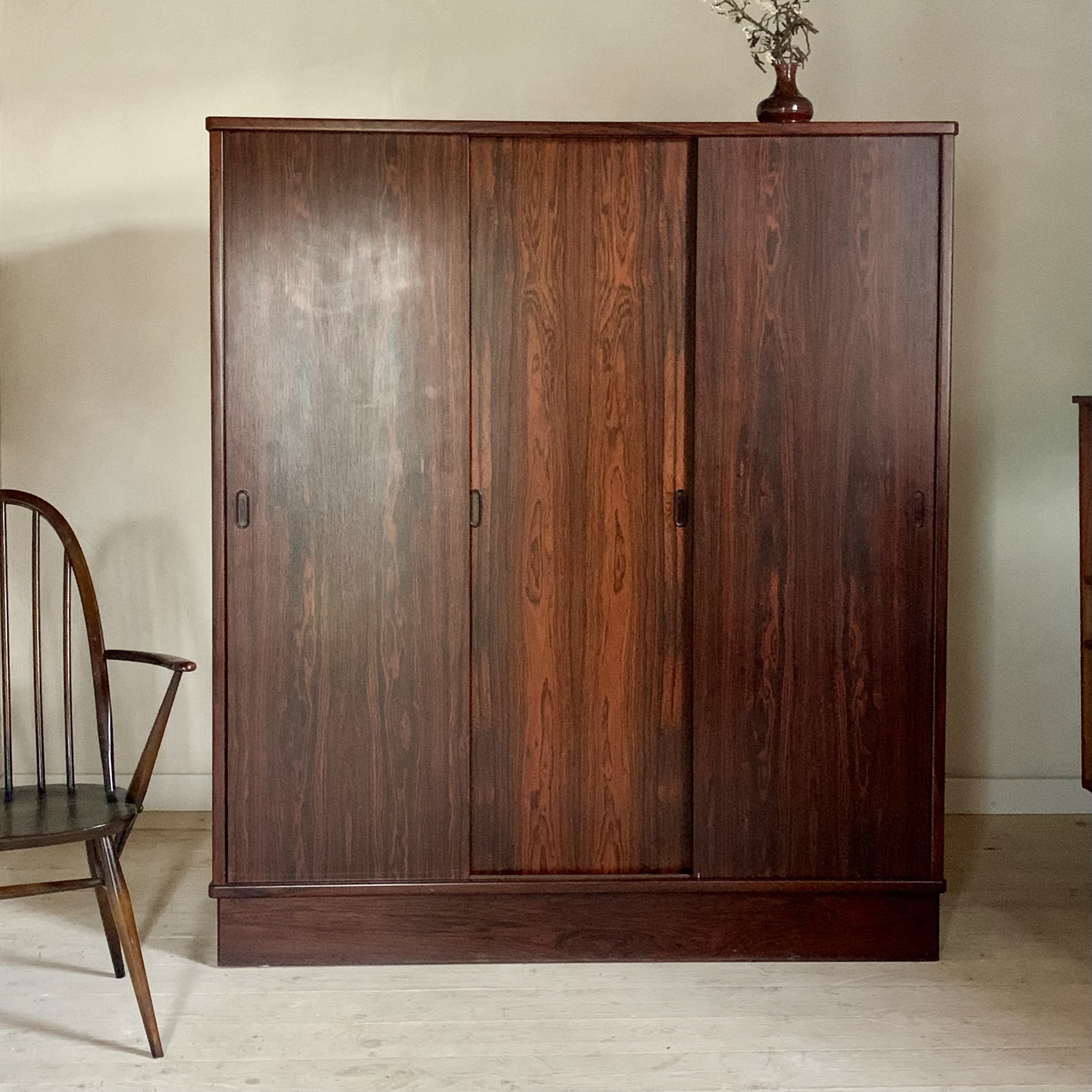 Vintage scandinavian wardrobe wardrobe rosewood sliding doors from tagus falsig