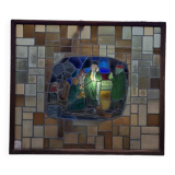 Large signed stained glass window