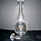 Carafe ancienne en cristal taillé et gravure dorée monogramme RG H33.5cm