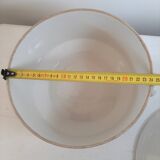 Large soup tureen in Saint Uze earthenware with blue flowers.