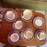 Set of coffee/tea cups and small vintage tile bowls Villeroy & Boch