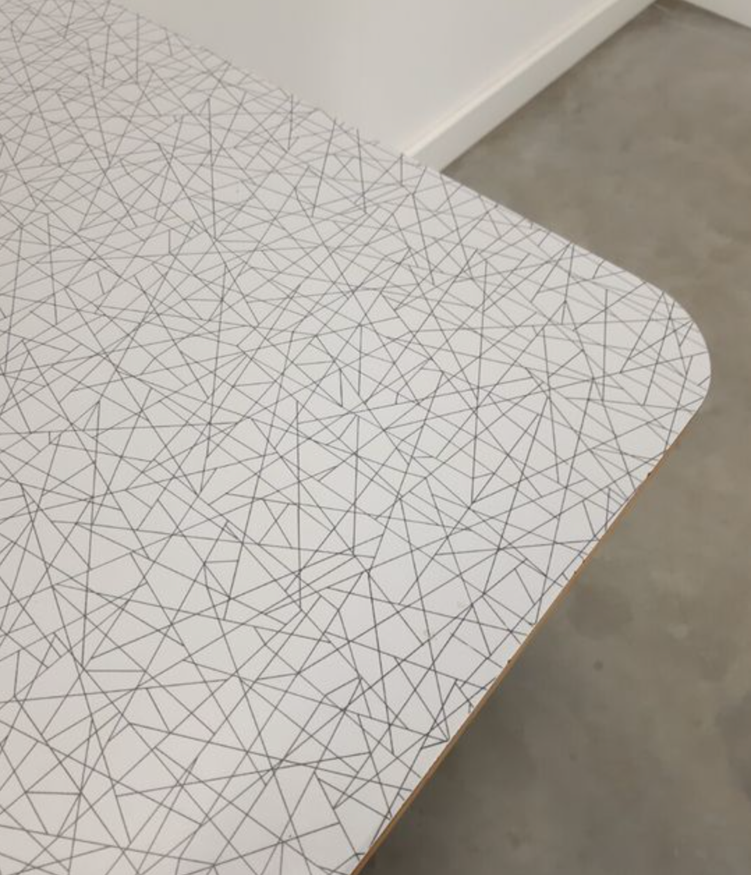 Vintage wooden dining table with formica top