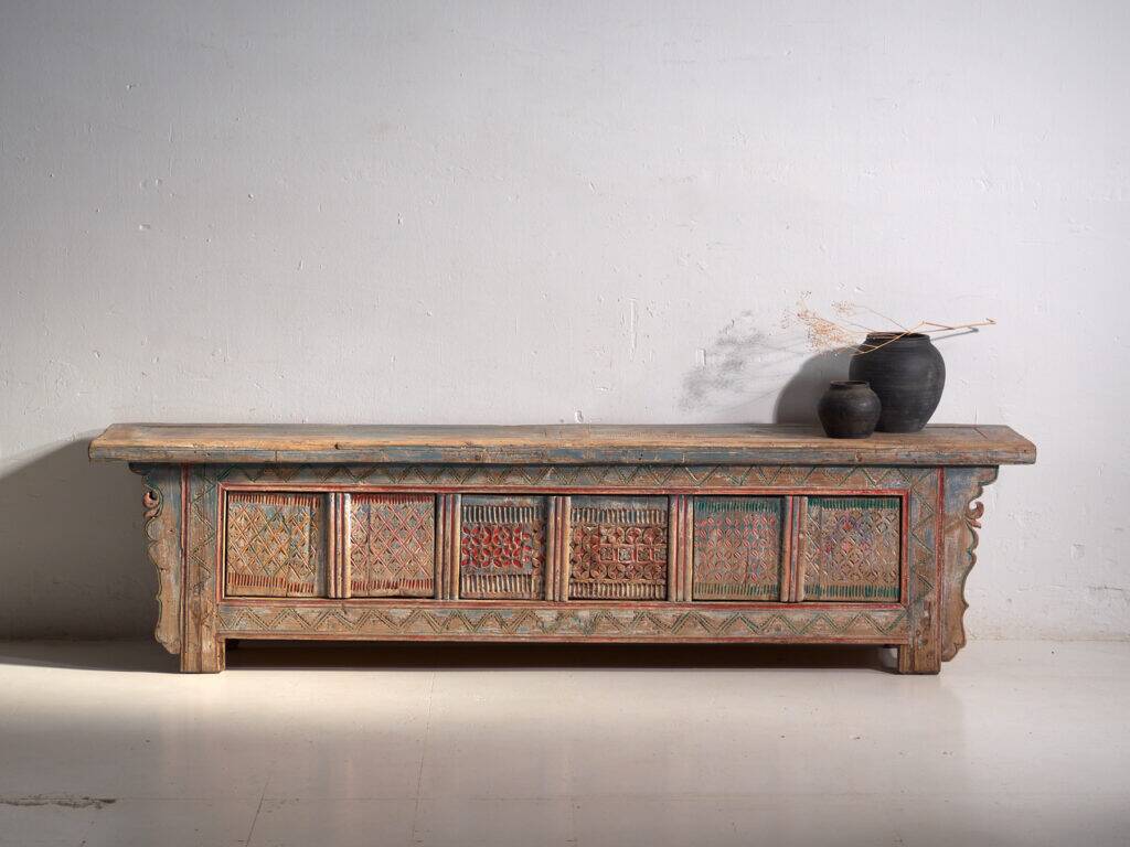 Old carved and polychrome enfilade in fir wood – China, circa 1930