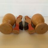 Pair of wooden stork egg cups