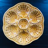 Amber oyster plate Sarreguemines