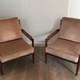Pair of wooden armchairs