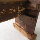 Pine bench with backrest, 2.5 metres long, 1950s.