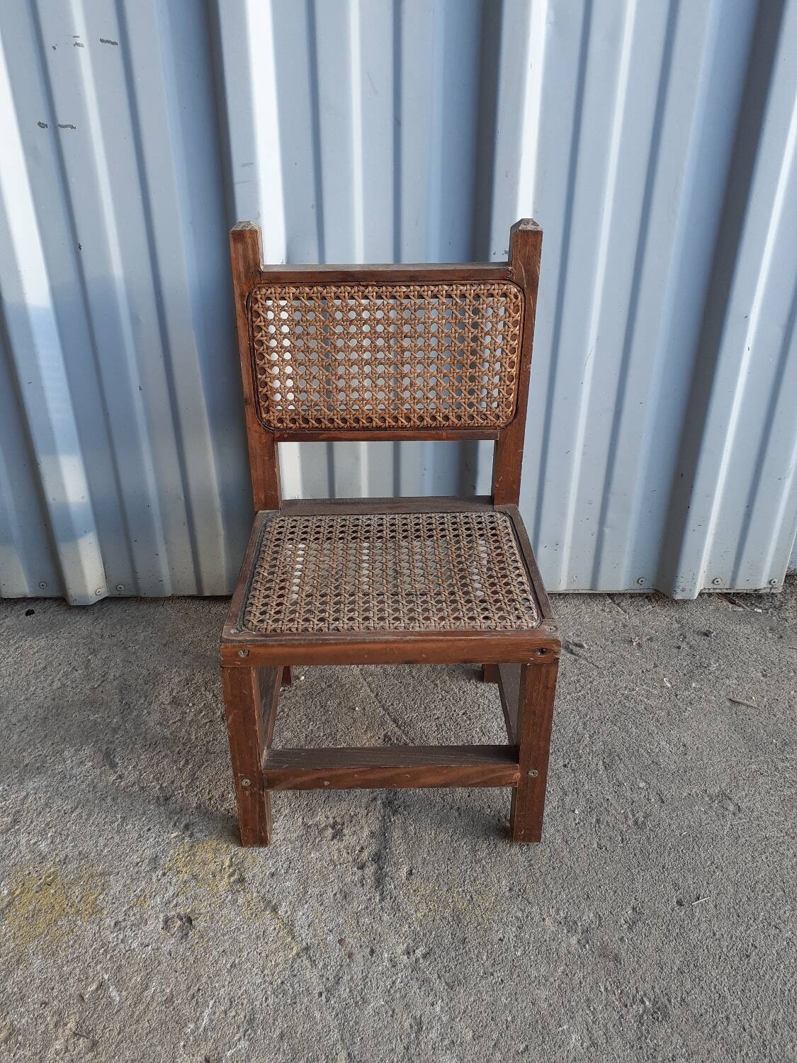 Wooden and cane children's chair