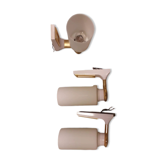 White and gold ceramic wall light