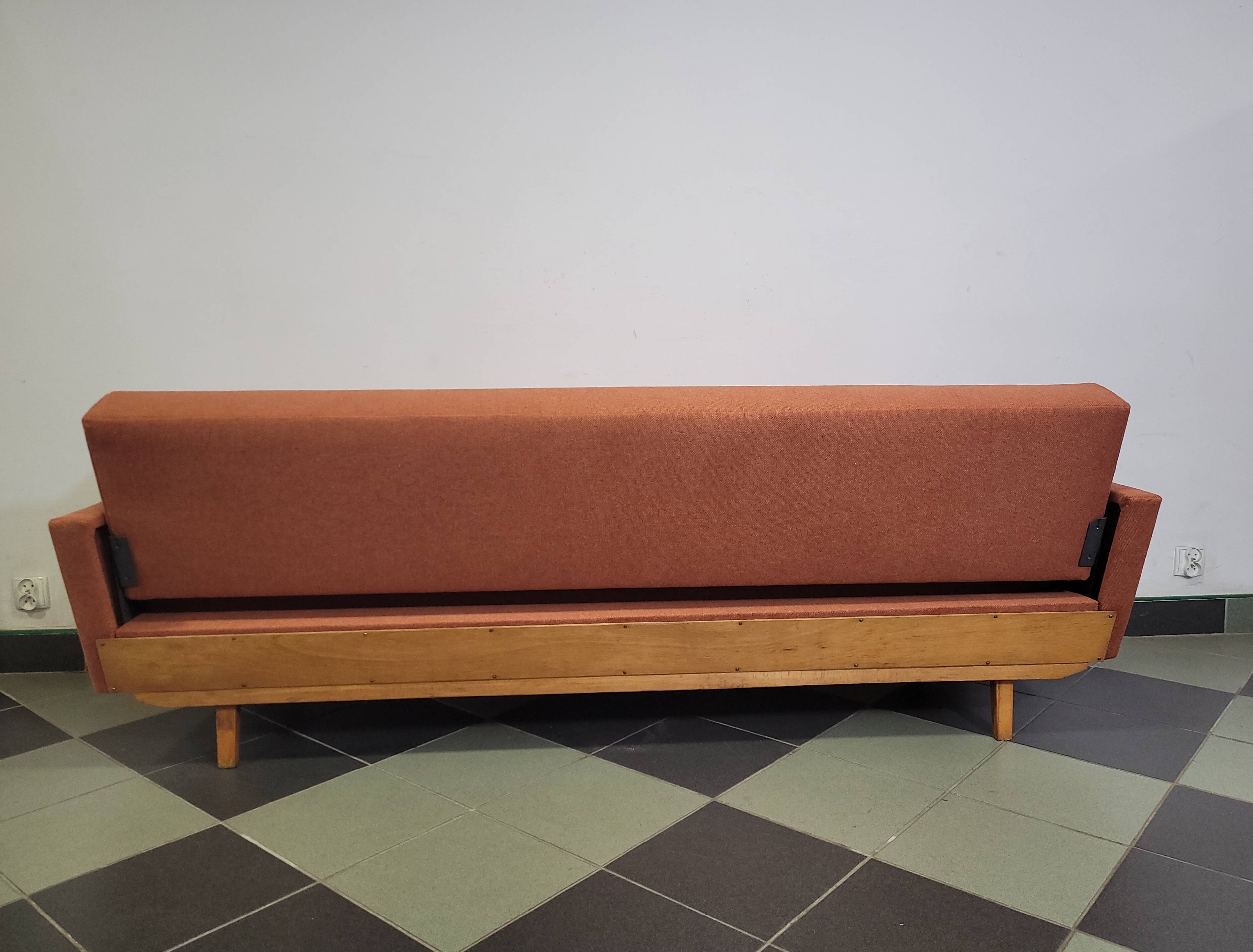 Mier Topolčany Design reclining sofa Czechoslovakia 1960s.