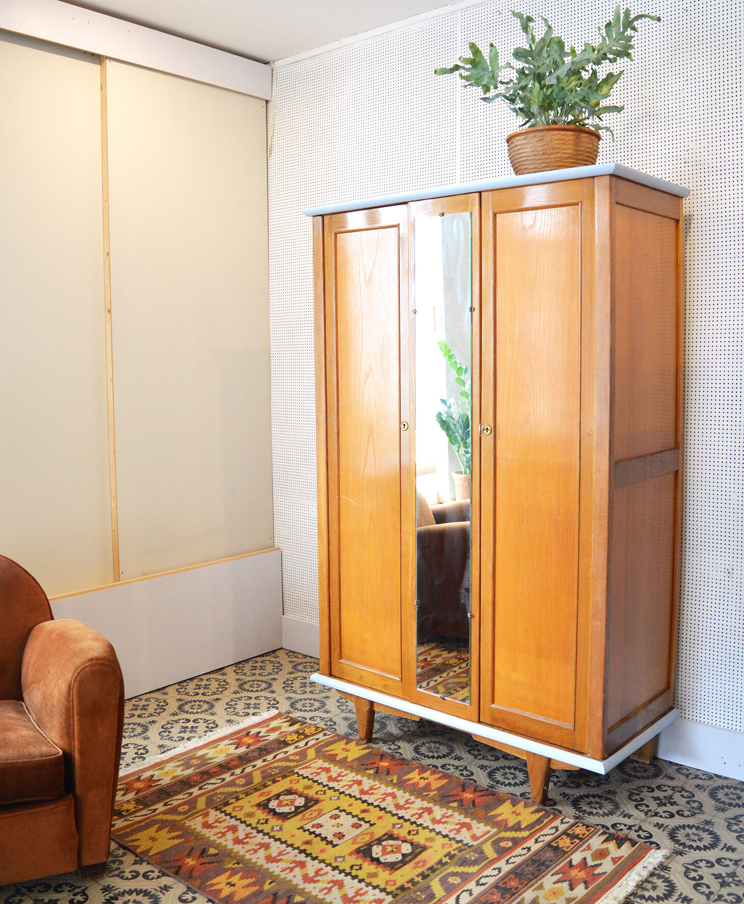 Blond wood wardrobe 60s