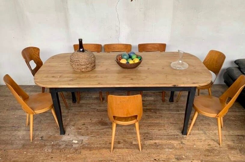 Solid wooden farm table length 204 cm