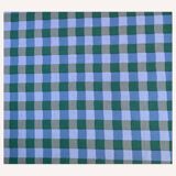 Vintage tall chest of drawers in raw wood and grey-blue from the 1950s.