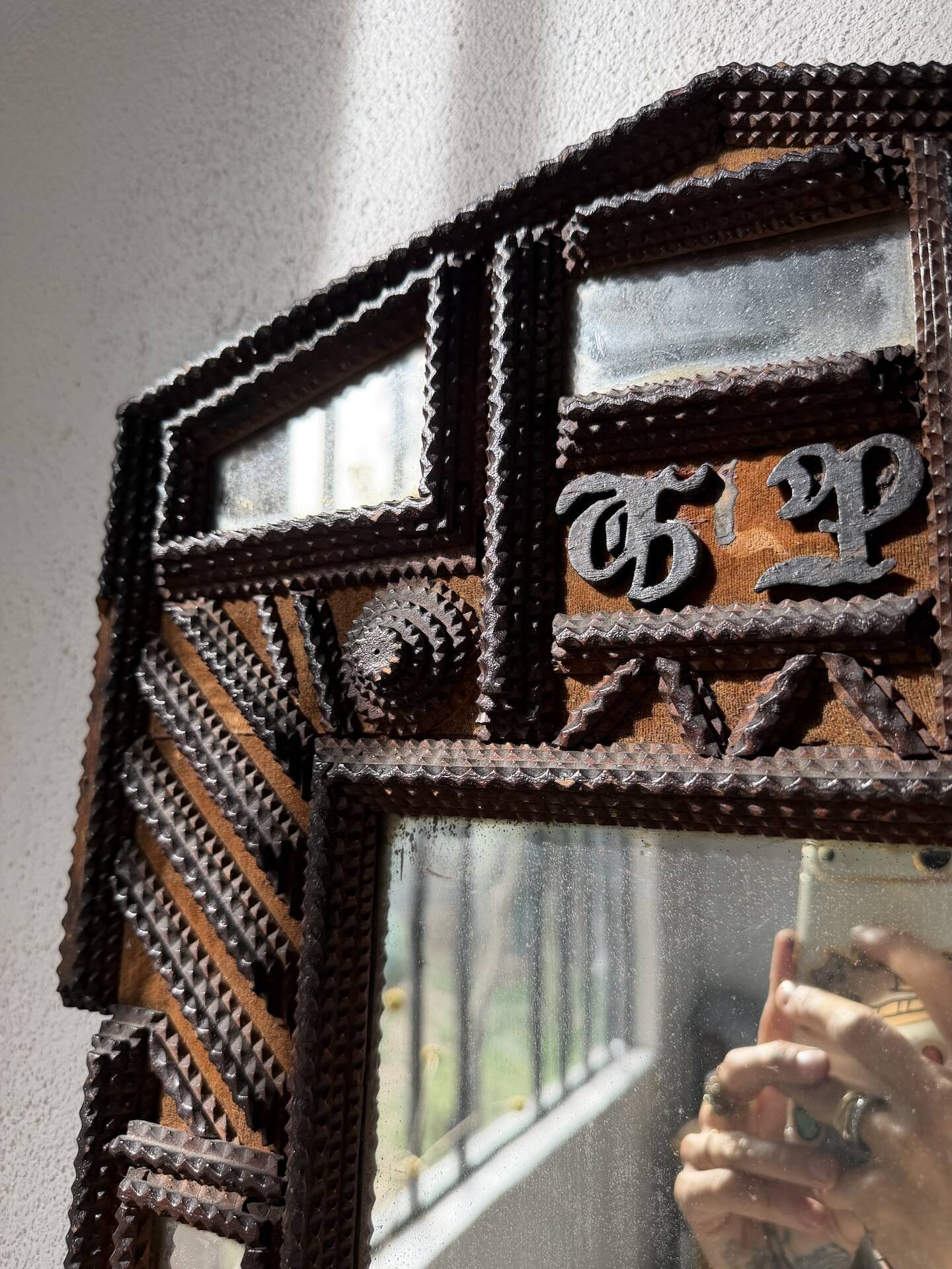 Tramp Art Mirror 1903