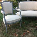 Armchair Cabriolet old Louis XVI style completely renovated