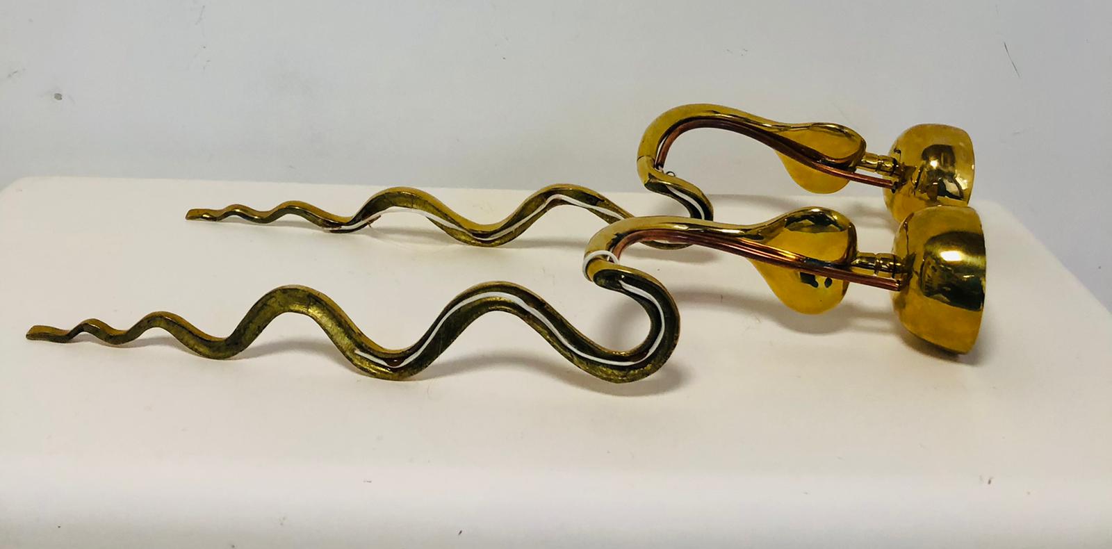Pair of gilded bronze wall lamps