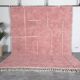Custom traditional Beni Ouarain rug in handmade pink, 2/3 m.