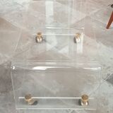 Designer console coffee table Plexiglas David Lange
