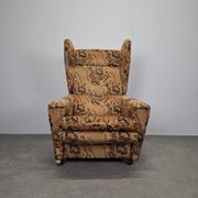 Mid-Century Czechoslovak Plush Wingback Recliner Chair, 1970s