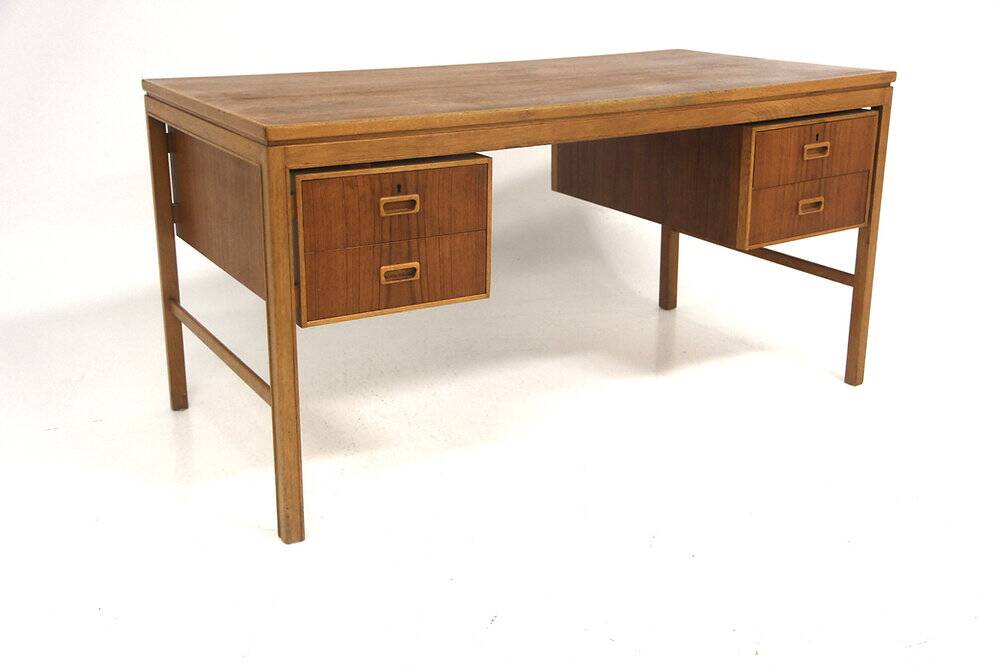 Scandinavian desk in teak and oak, Sweden, 1960