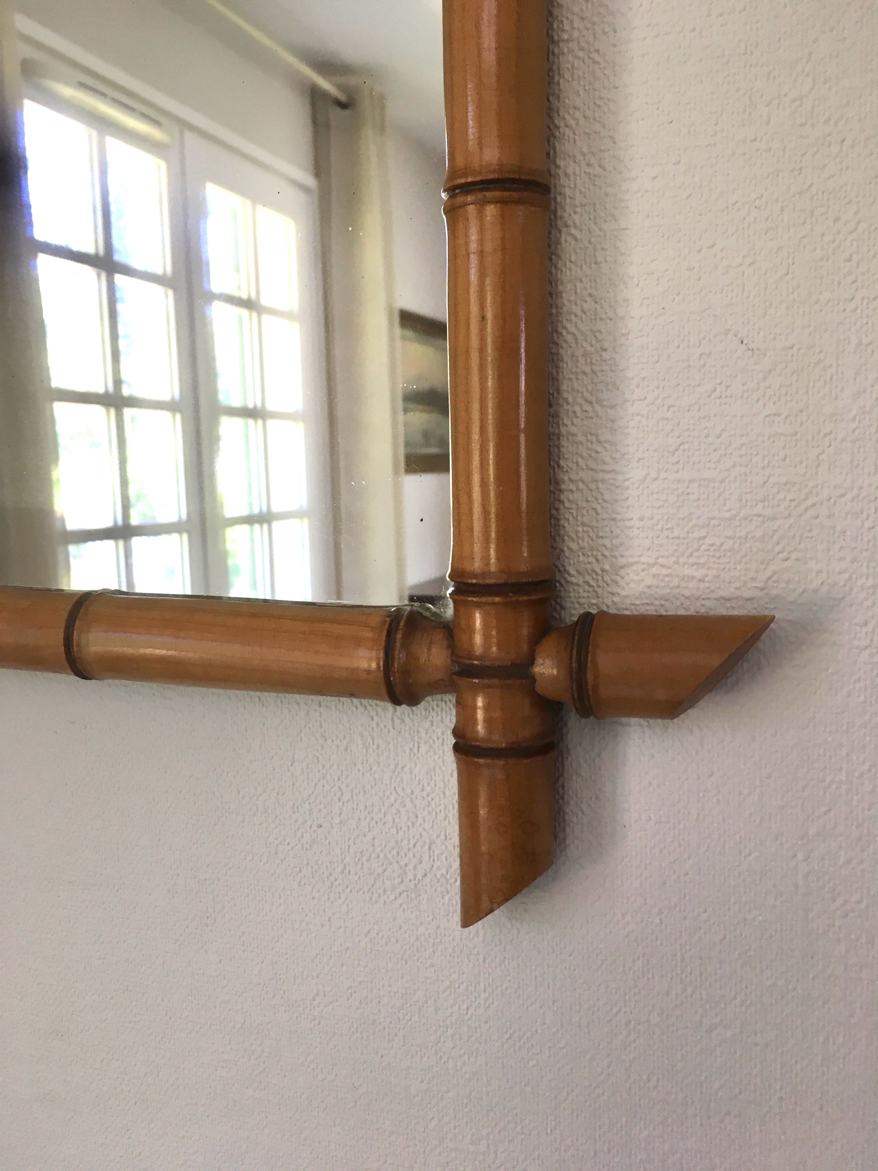 Miroir de barbier façon bambou