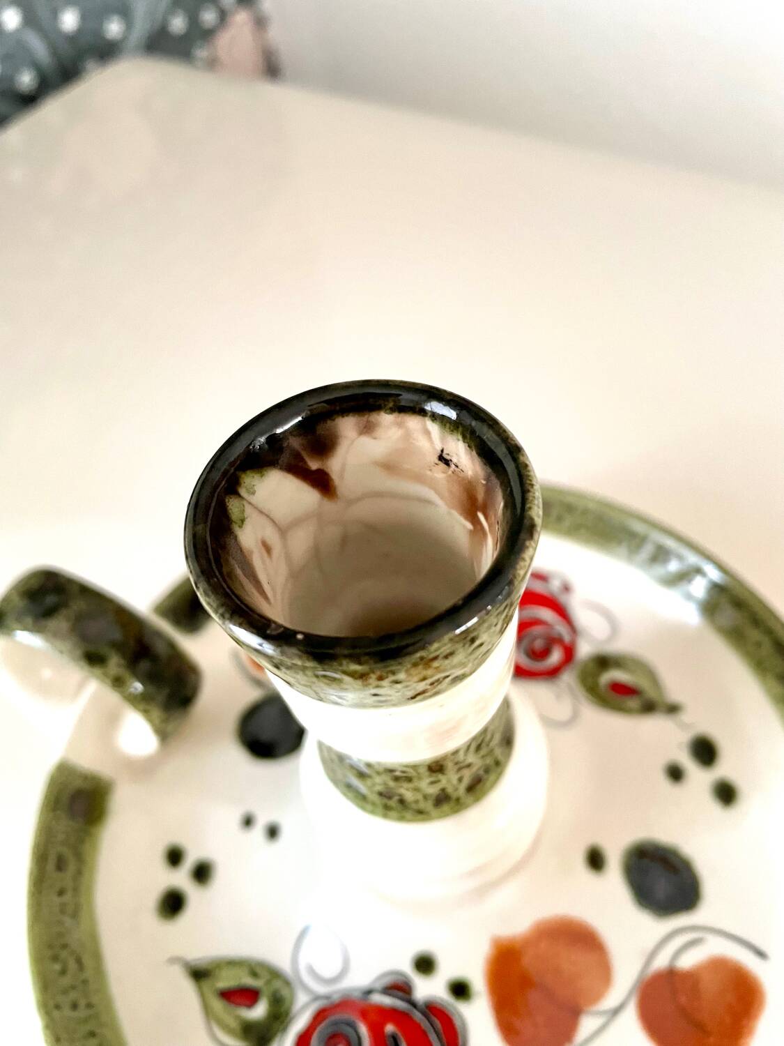 Ceramic cellar rat candle holder from the 70s